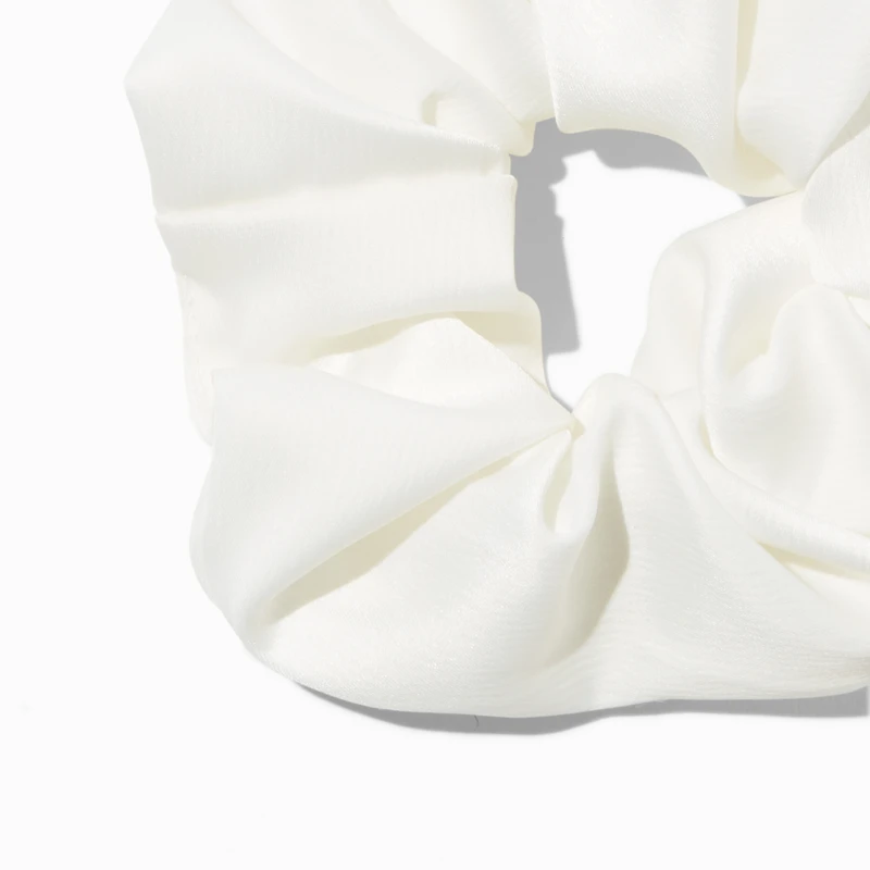 White Satin Hair Scrunchie
