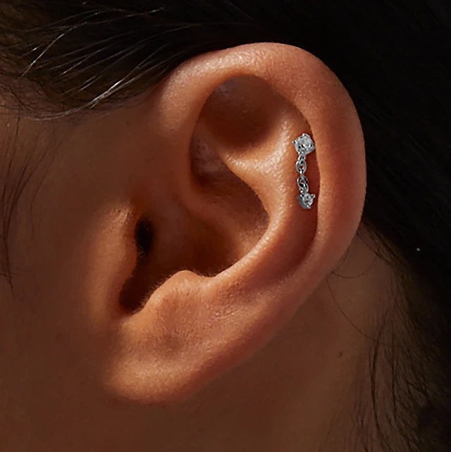 Claire's Gold-tone Stainless Steel Butterfly Opal Heart 18G