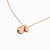 Gold-tone Double Teardrop Pendant Necklace 