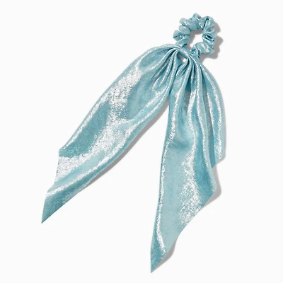 Satin Light Blue Hair Scrunchie Scarf
