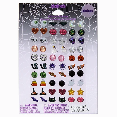 Claire's Club Halloween Icons Stick On Earrings - 30 Pack