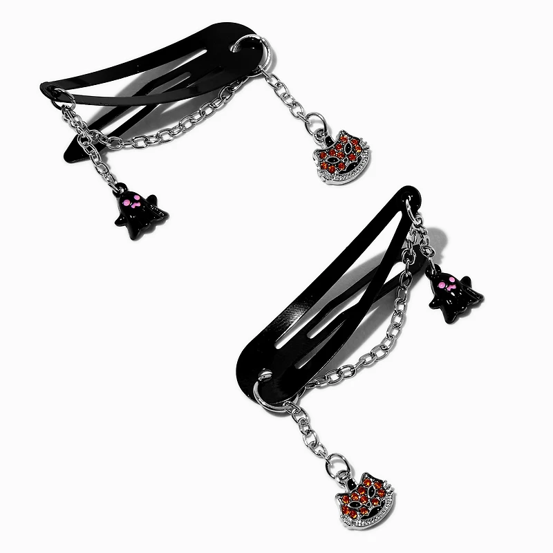 Halloween Charm Dangler Snap Hair Clips - 2 Pack