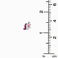 Sterling Silver Crystal Unicorn Stud Earrings
