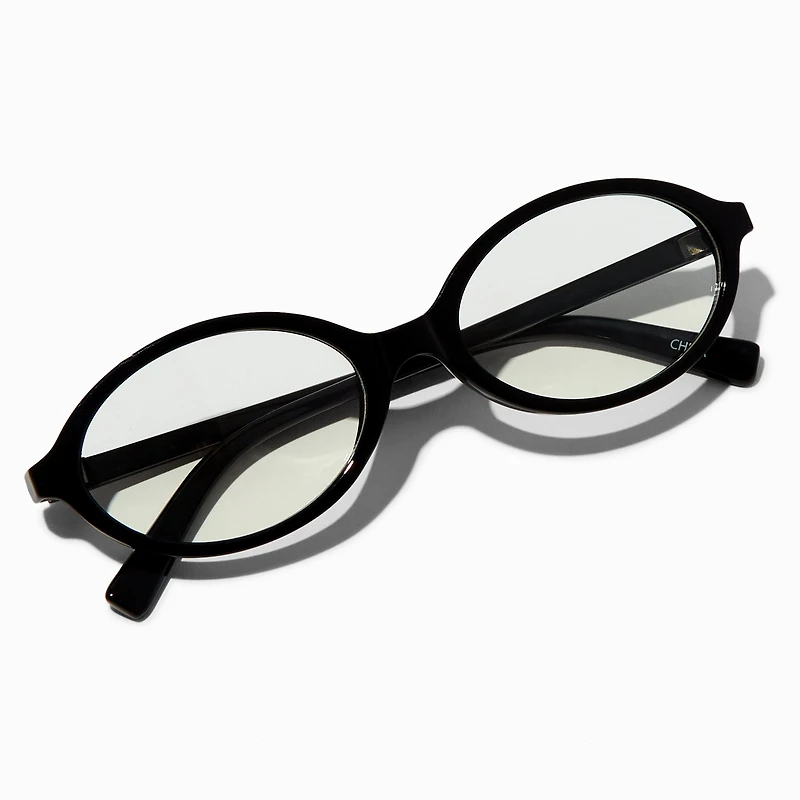 Black Oval Clear Lens Frames