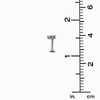 Silver-tone Stainless Steel 18G Stud Threadless Cartilage Earrings - 3 Pack