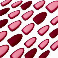 Red Outline Long Almond Vegan Faux Nail Set - 24 Pack