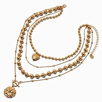 Gold-tone Four Layer Multi-Strand Necklace