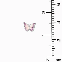 Pink & Purple Ombré Butterfly Stud Earrings