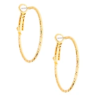 Gold-tone 30mm Textured Hoop Earrings