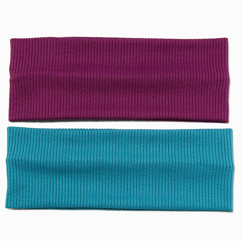 Teal & Purple Ribbed Headwraps - 2 Pack