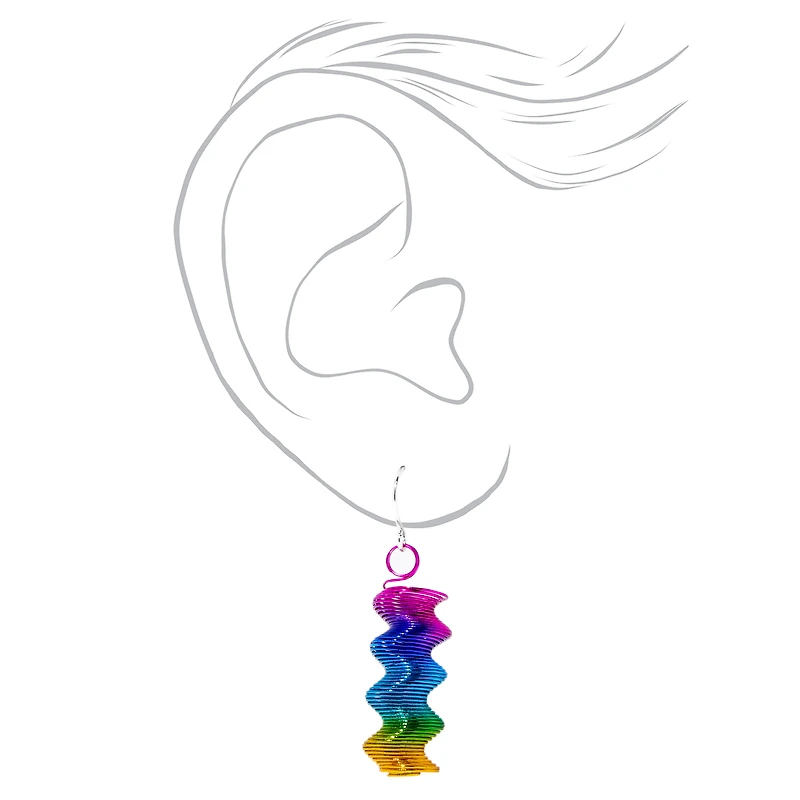 Rainbow Coil 1" Drop Earrings