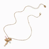 Gold-tone Fish Toggle Charm Pendant Necklace