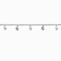 Silver-tone Cubic Zirconia & Pearl Confetti Bracelet 