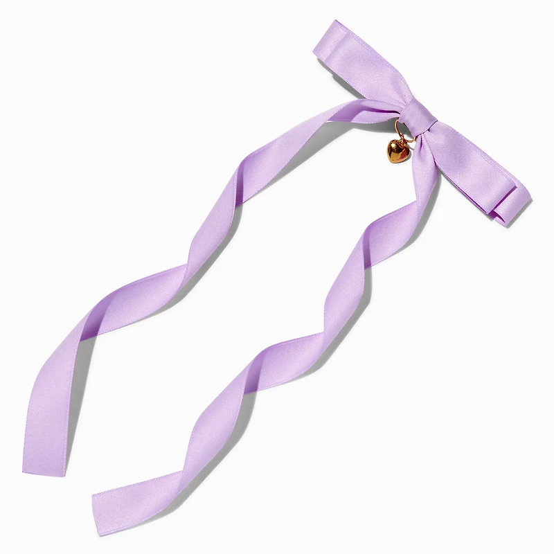 T H E M E x Claire's Long Tail Gold-tone Heart Charm Hair Bow Clip