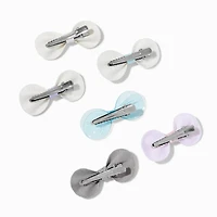 Claire's Club Pastel Textured Hair Bow Clips - 6 Pack