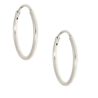 C LUXE by Claire's Silver-tone Titanium 10mm Sleek Hoop Earrings