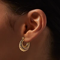 Gold-tone Crescent Hoop Earrings