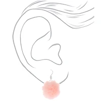 Light Pink Pom Pom 1.5" Drop Earrings