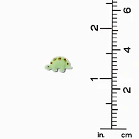 Green Fuzzy Dinosaur Stud Earrings