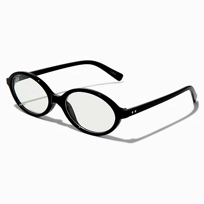 Black Oval Clear Lens Frames