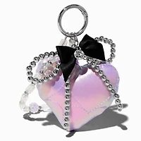 Purple Puffy Heart Bag Charm
