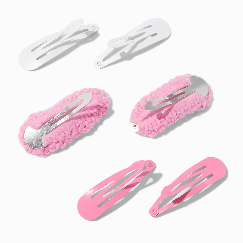 Claire's Club Pink Mixed Snap Hair Clips - 6 Pack