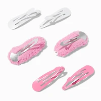 Claire's Club Pink Mixed Snap Hair Clips - 6 Pack
