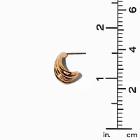 Gold-tone Illusion Bean Stud Earrings