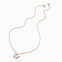 Pink Butterfly Pendant Necklace