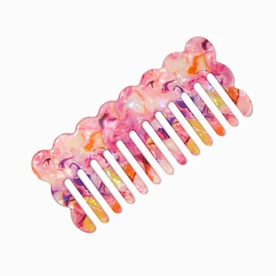 Multicolored Scalloped Hair Comb