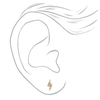 Gold-tone Celestial Stud Earrings - 3 Pack