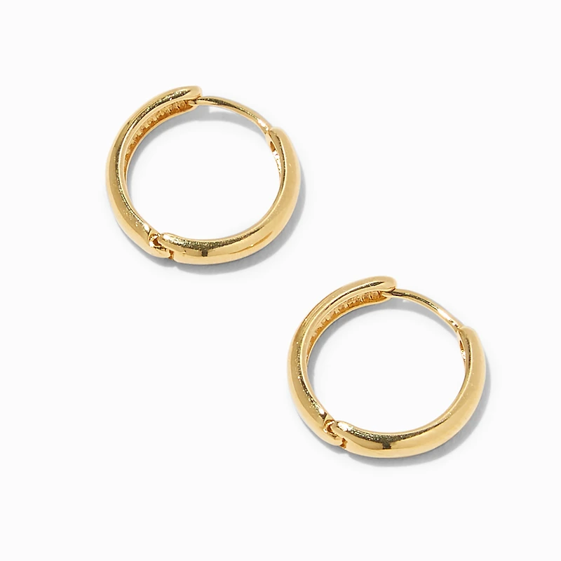 C LUXE by Claire's 18kt Gold Plated 12mm Clicker Hoop Earrings