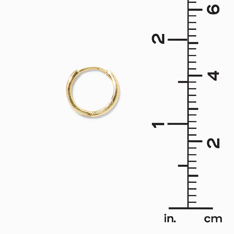 C LUXE by Claire's 18kt Gold Plated 8mm & 12mm Clicker Hoop Earrings - 2 Pack