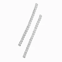 Cubic Zirconia Column 3" Linear Drop Earrings