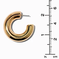 Chunky Gold-tone 40mm Tube Hoop Earrings