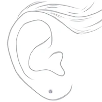 C LUXE by Claire's Sterling Silver Cubic Zirconia 3mm Round Stud Earrings