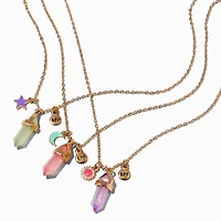 Best Friends Mystical Gem Celestial Pendant Necklaces - 3 Pack