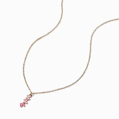 Pink Ombré  Butterfly Pendant Necklace