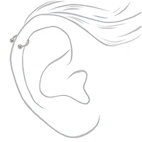 Silver-tone Titanium 16G Mixed Cartilage Earrings - 3 Pack