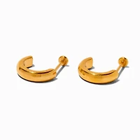 C LUXE by Claire's Gold-tone Titanium Flatback Hoop Earrings
