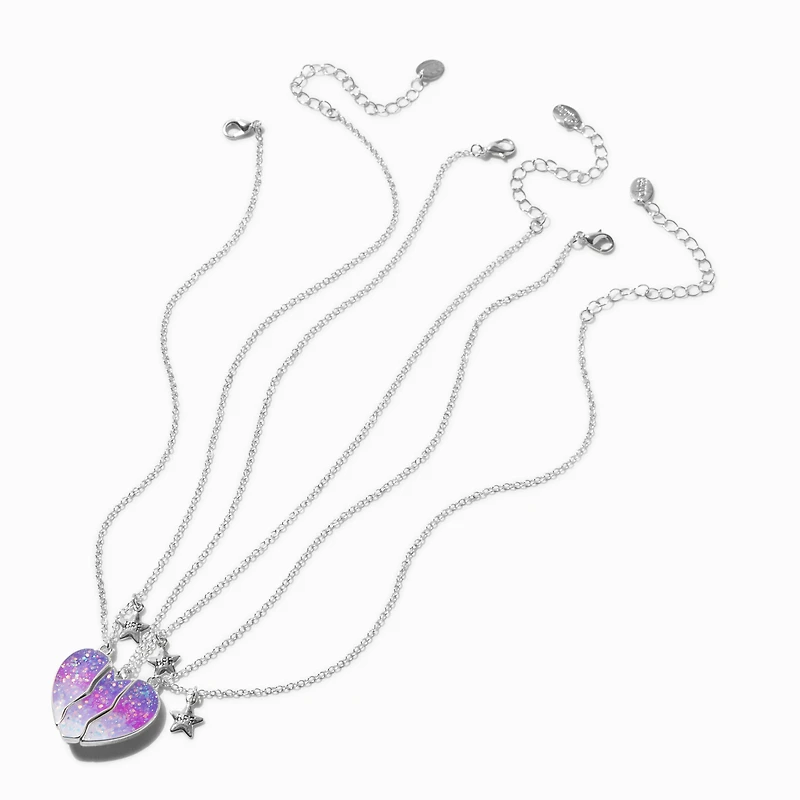 Best Friends Purple Ombré Heart Pendant Necklaces