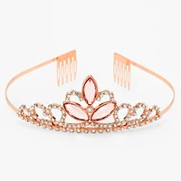 Claire's Club Rose Gold Tri Gem Tiara