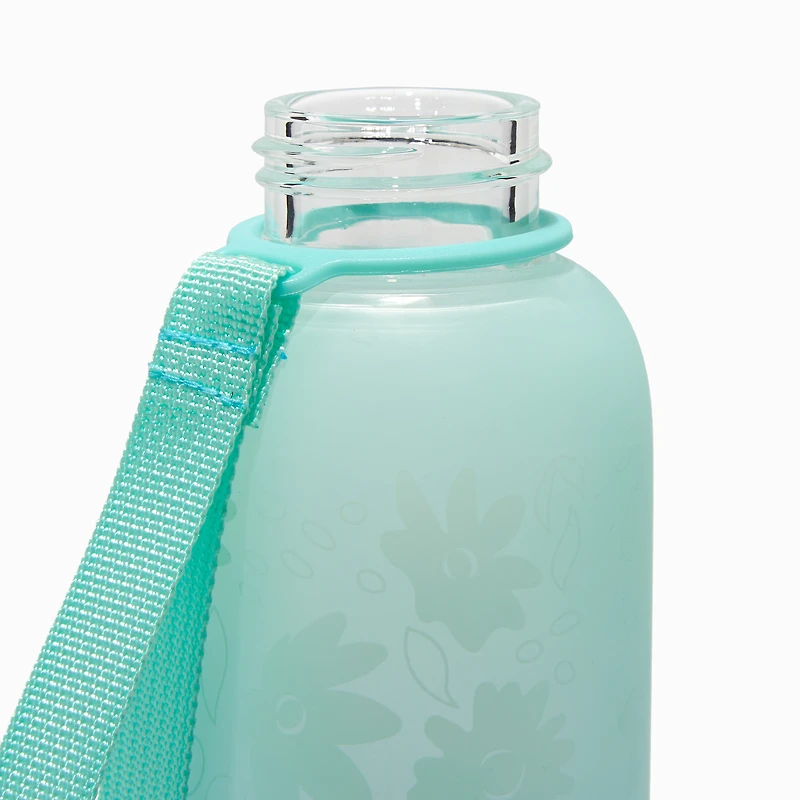 Green & Purple Ombré Floral Water Bottle