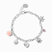 Silver-tone Coquette Charm Bracelet