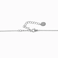 Silver-tone Cubic Zirconia Clover Choker Necklace