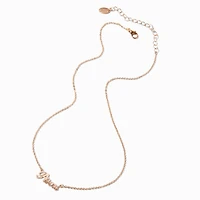Gold-tone Script Zodiac Pendant Necklace - Pisces