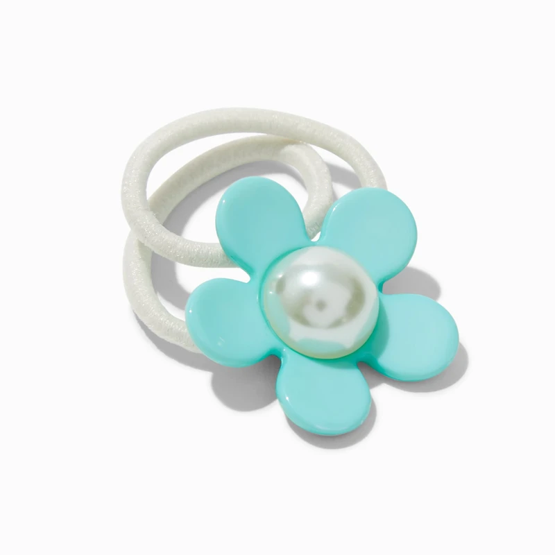 Claire's Club Jewel Tone Flower Gem Charm Hair Ties - 6 Pack