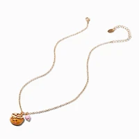 Cinnamon Roll Gold-tone Pendant Necklace