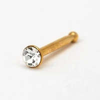 20G Gold-tone Stainless Steel Crystal Nose Stud