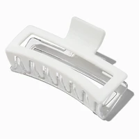 Large Two-Tone White Rectangular Hair Claw